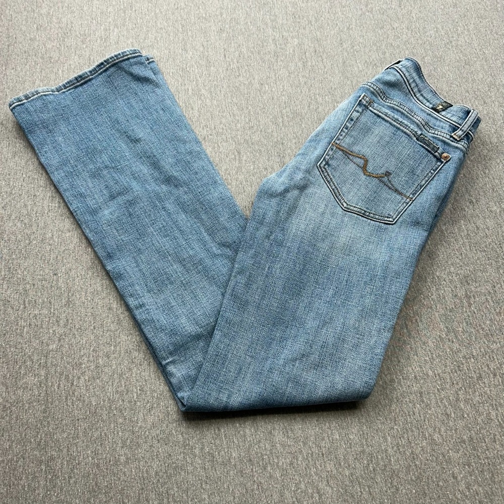 7 For All Mankind Original Bootcut Light Wash Jeans Womens 27 (28x33.5) Low Rise